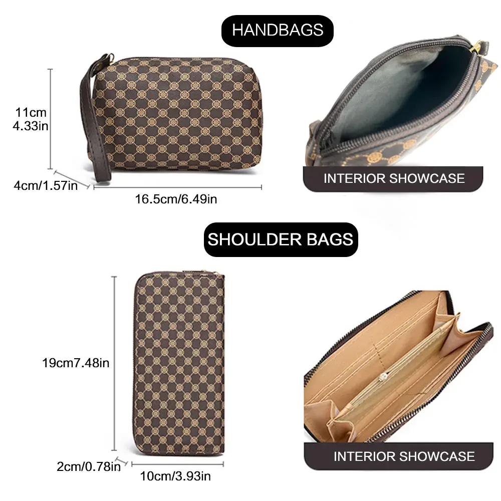 ensemble de sacs fourre-tout de grande capacité pour femmes, 6 pièces, sac à bandoulière tendance, sac à bandoulière minimaliste imprimé floral, sacs à main pour femmes