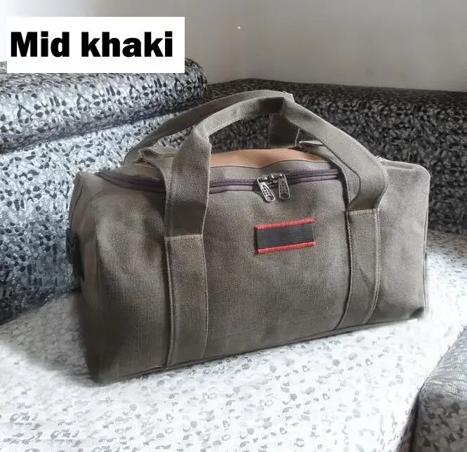 sac voyage toile vert accents noirs rouges polyvalent grande taille poignée sangle transport étanche