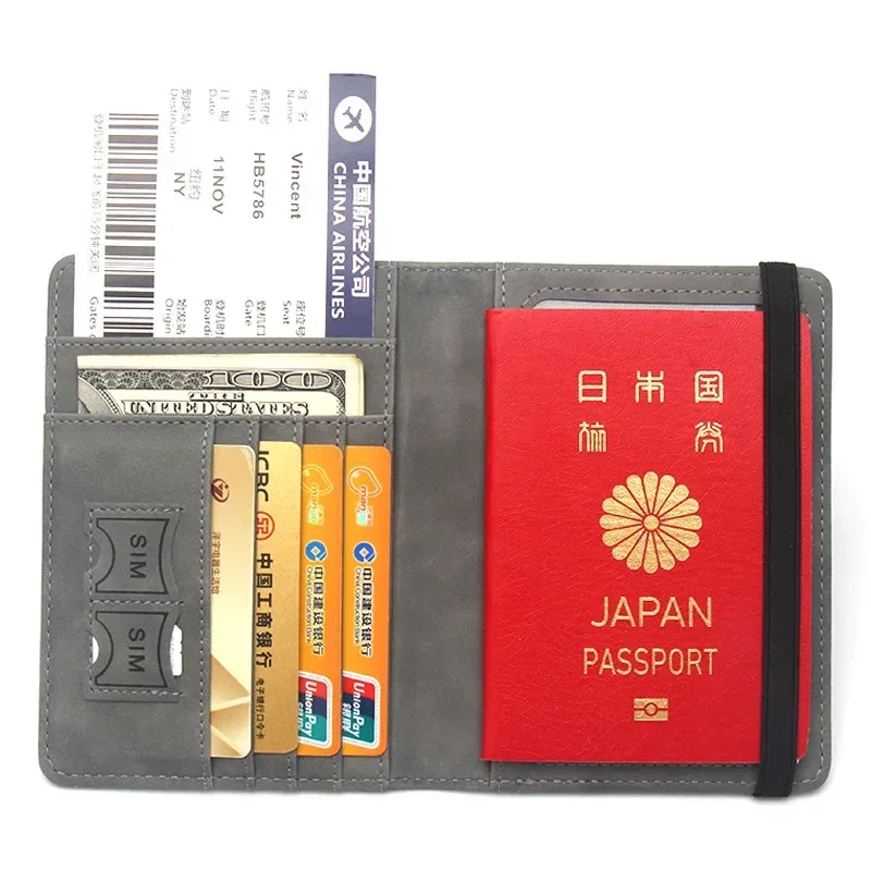 Porte Passeport Polyester Noir Protection Voyage Cartes Billets Organisation Journee Formalite Spiralé Motifs Langues Multiple Usage Pratique Sécurité Document Transport International