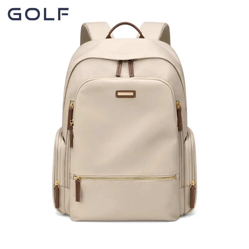 sac à dos de mode pour femmes golf, sac de voyage en nylon de couleur unie, sac d'école pour les trajets quotidiens, sac à dos pour ordinateur portable de 15 pouces pour étudiantes
