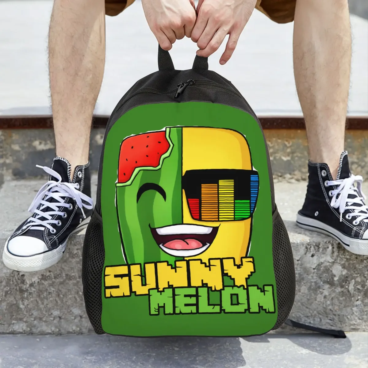 sac à dos sunny and melon pour adolescents, sacs à dos durables en polyester, sacs d'école élégants, sacs de voyage de haute qualité