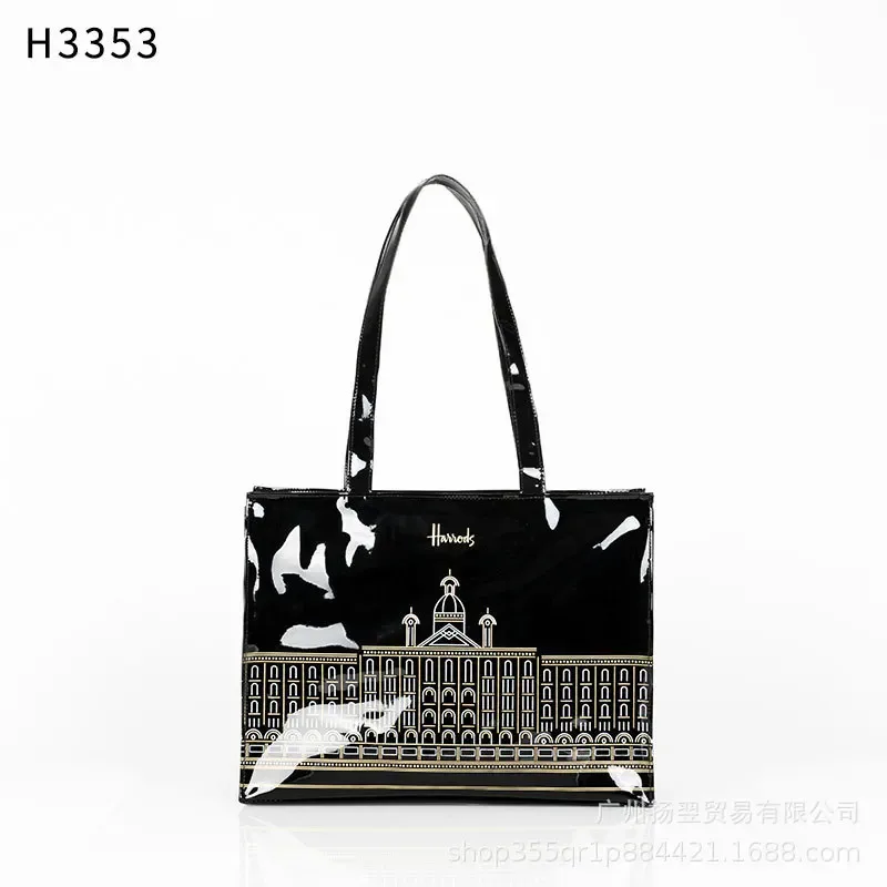 sac fourre-tout imperméable en pvc à imprimé cartoon pour femmes, sac à main décontracté et portable, sac pour le shopping, les trajets quotidiens et l'utilisation quotidienne en extérieur. ﻿