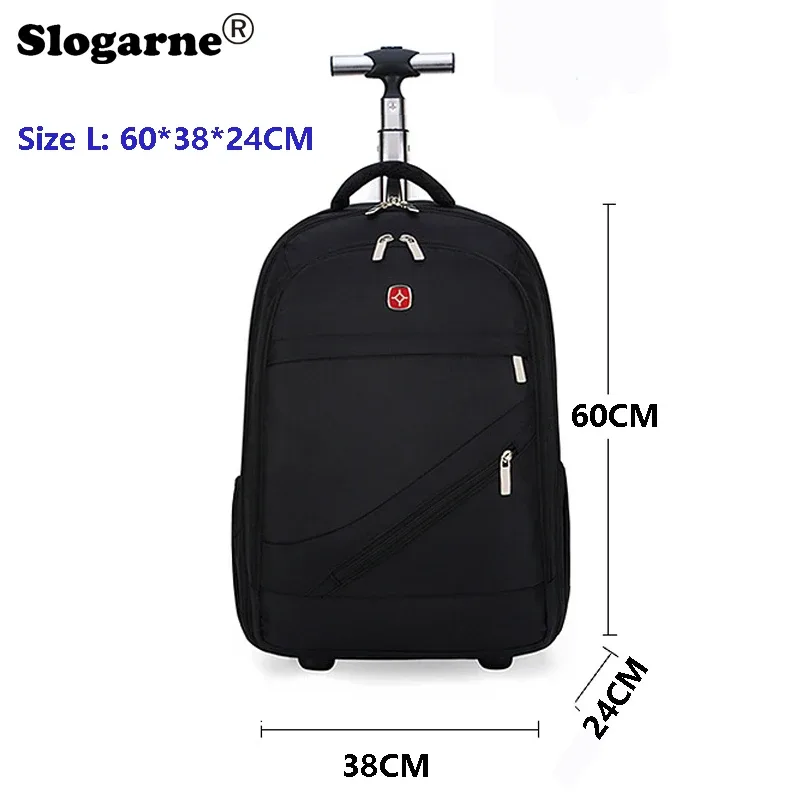 sac à dos à roulettes multifonctionnel pour hommes, sacs de voyage d'affaires, grande capacité, valise étanche, sac de voyage pour ordinateur portable, cartable à 2 roues