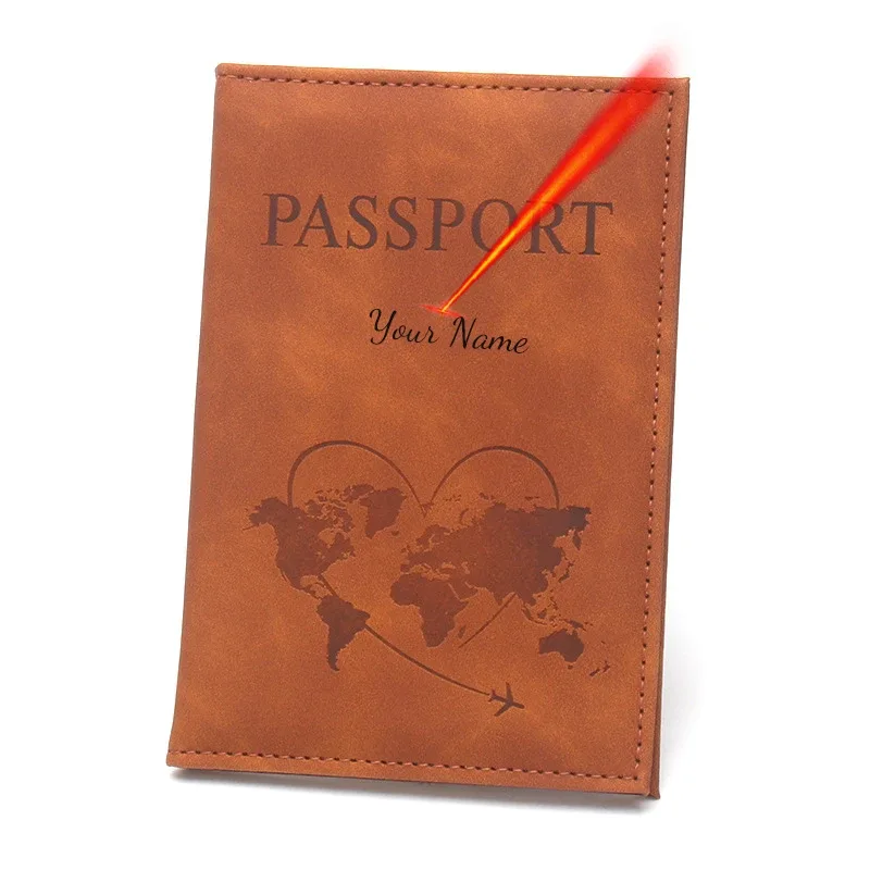 belle couverture de passeport de carte, portefeuille de voyage à la mode, organisateur de documents, passeport, nom personnalisé sur la protection du passeport