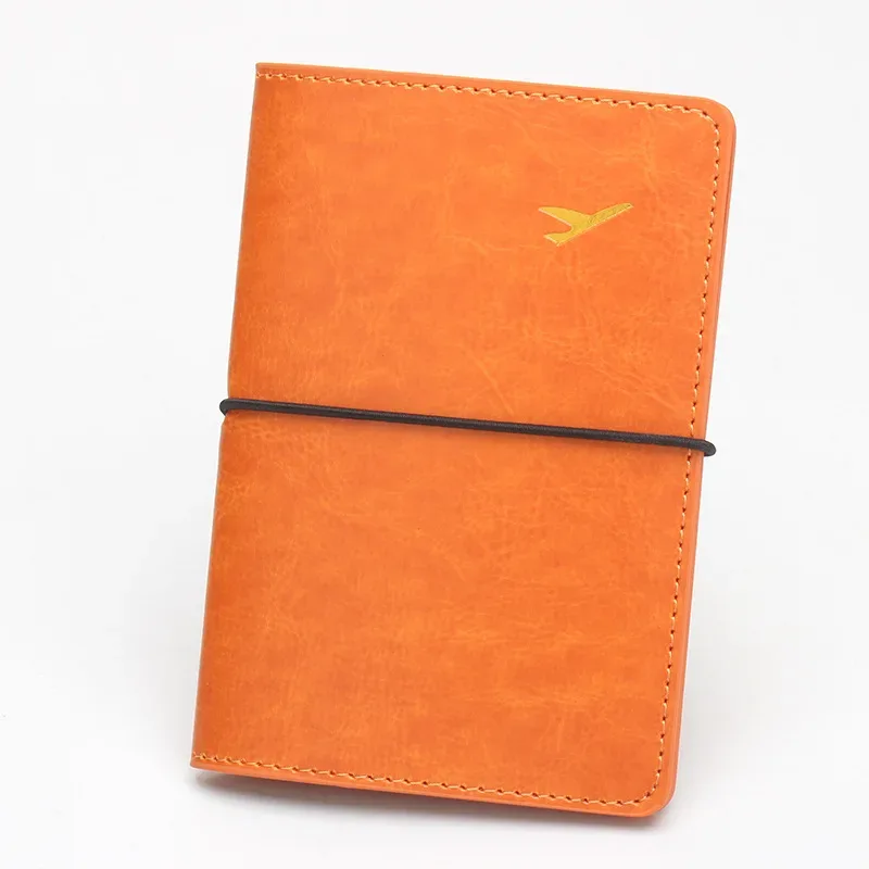 housse de passeport en cuir pu ultra fine avec bande élastique, étui de passeport pour femmes et hommes, porte-billets, porte-cartes d'identité, porte-passeport en cuir