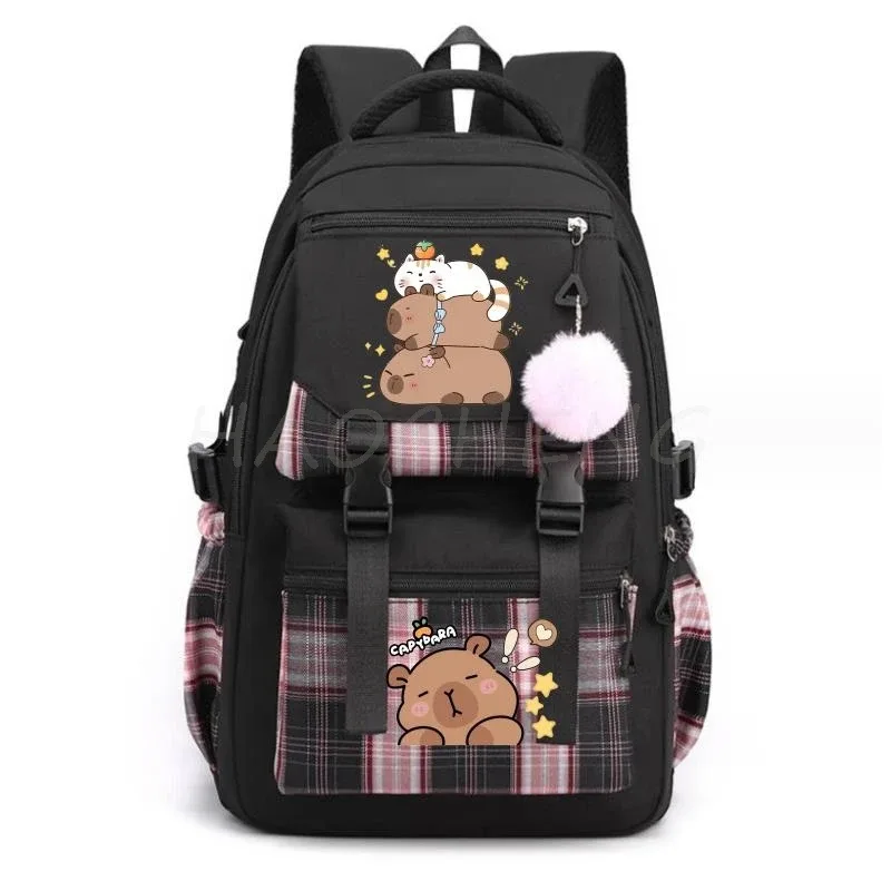 sac à dos imprimé capybara pour femmes, pour ordinateur portable, grande capacité, cartable d'école pour filles et adolescentes, 4 couleurs, cadeau