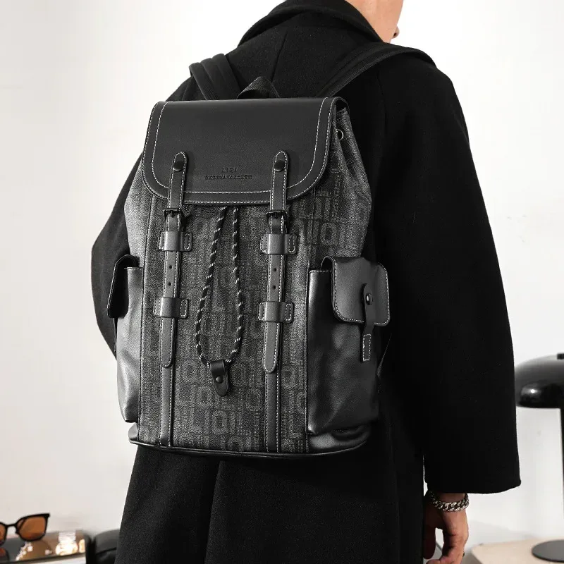 mode nouveaux hommes sac à dos affaires 15 pouces sacs pour ordinateur portable grande capacité en plein air voyage sac à dos décontracté lettre impression sacs à dos mâle