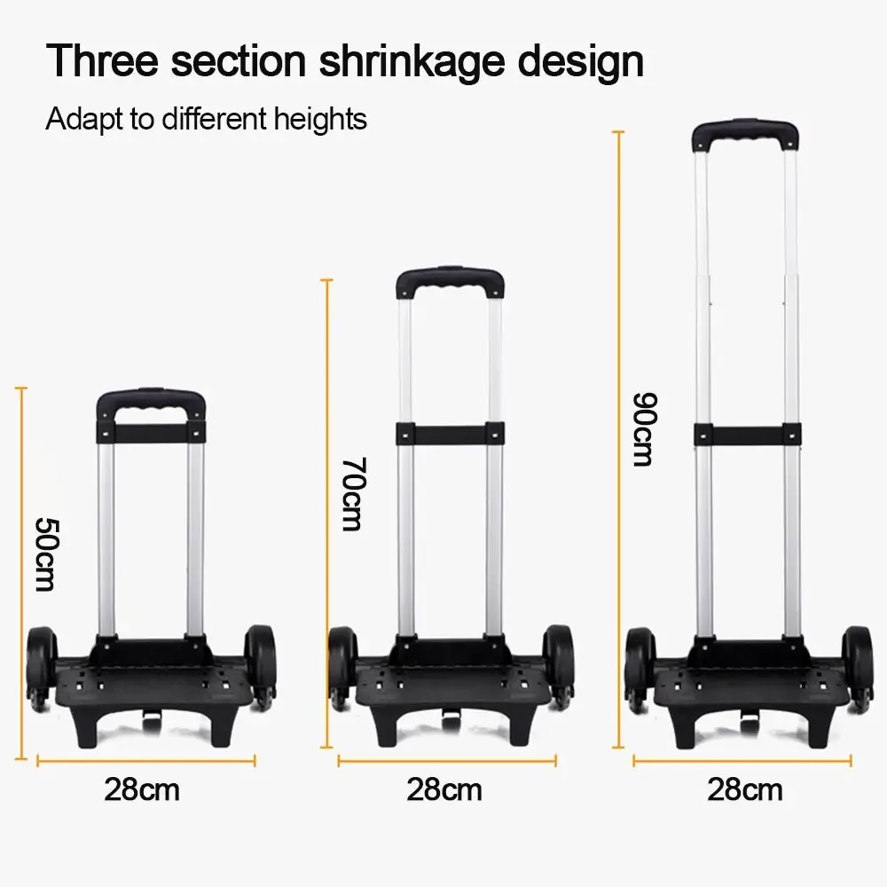 valise à roulettes en alliage d'aluminium durable à 2 roues, chariot de transport, porte-sac à dos pour étudiant, sac de transport pour animaux de compagnie