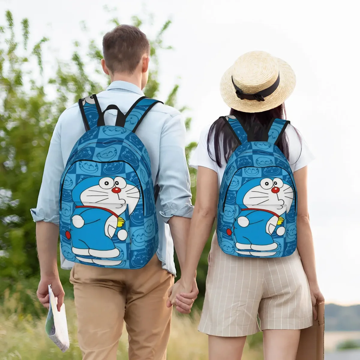 sac à dos doraemons blue cats cat cool pour l'extérieur, lycée, randonnée, voyage, sac à dos pour hommes et femmes, sac à bandoulière pour ordinateur portable
