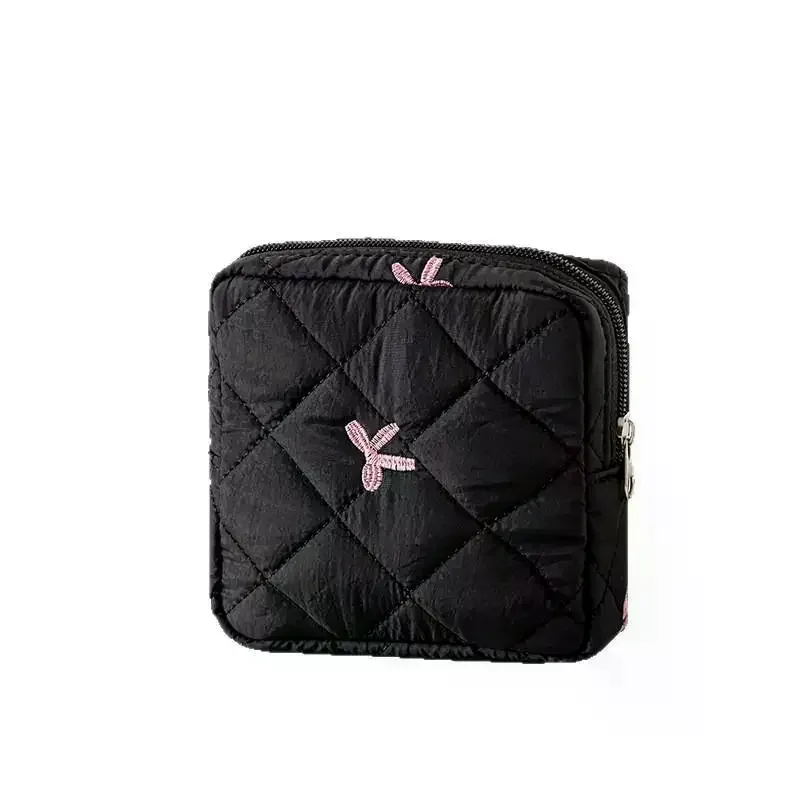 sacs de rangement pour serviettes hygiéniques mignons et de grande capacité, sacs à nœuds de dessin animé portables, organiseur de tampons pour les règles des filles, pochette