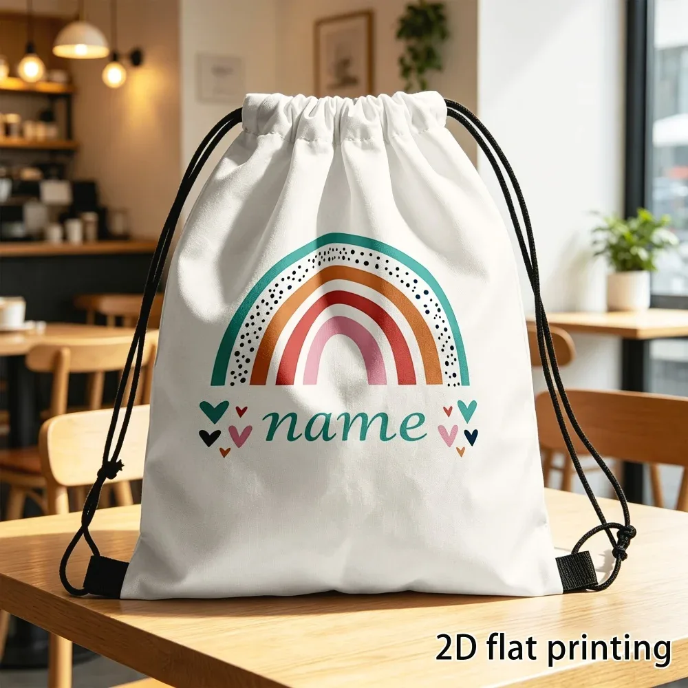 sac à dos à cordon personnalisé avec nom/texte, sac à cordon portable, adapté pour la salle de sport, les voyages, le sport, cadeau de rentrée scolaire, 1 pièce