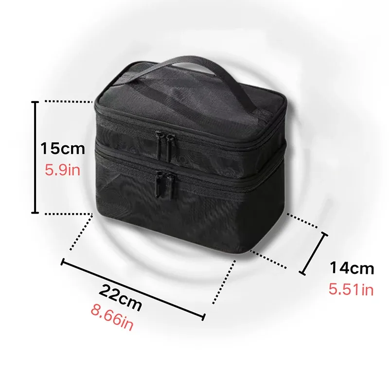 sac à maquillage en maille double couche, sac de rangement multifonctionnel en maille, sac de rangement de voyage pour maquillage