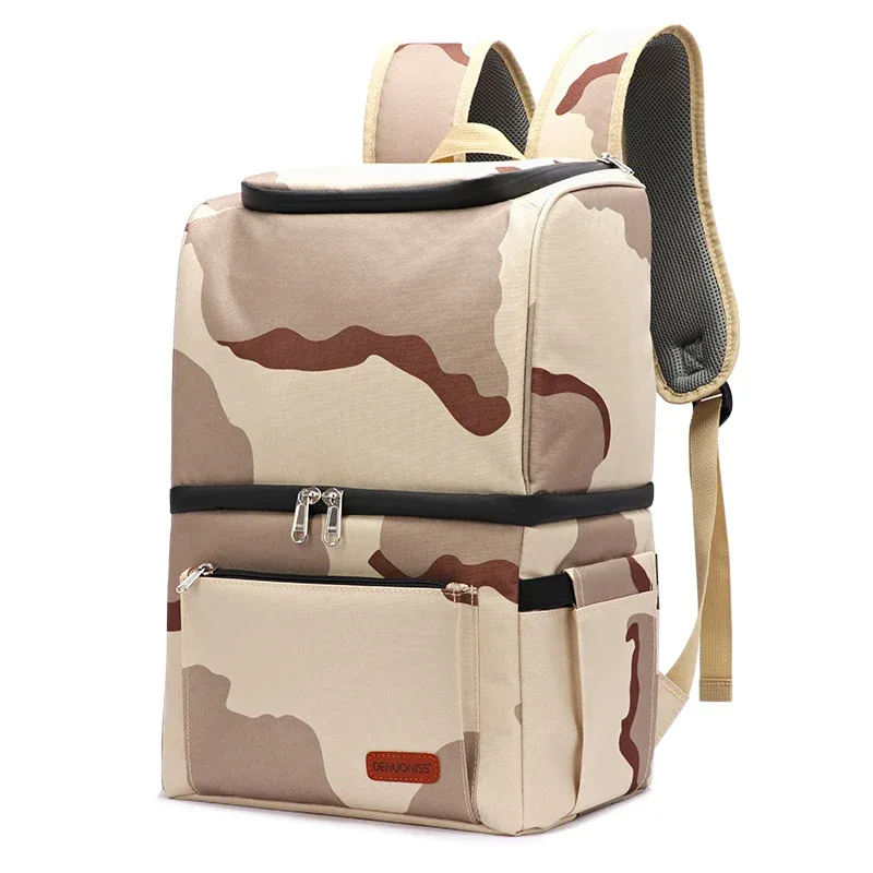 grand sac à dos isotherme doux double couche, sacs isothermes thermiques, réfrigérateur alimentaire, glace, bière, vin, sac de pique-nique, étui alimentaire, accessoires