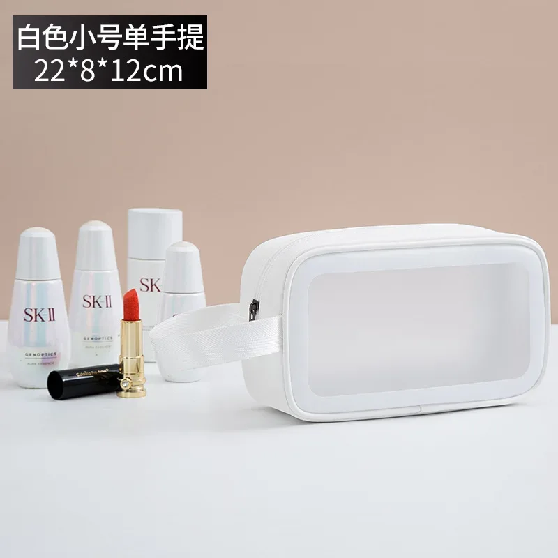 nouvelle trousse de toilette et de maquillage transparente imperméable à grande capacité, épaissie, sans logo, pour voyage, multi-usage, portable, cosmétique