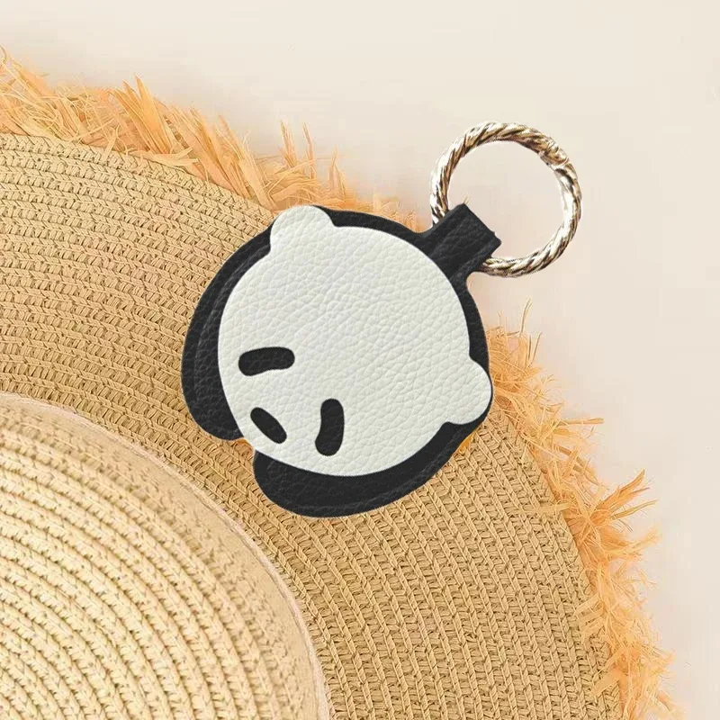 cadenas visage panda cuir anneau doré porte clefs voyage accessoire polyvalent santé sécurité transport