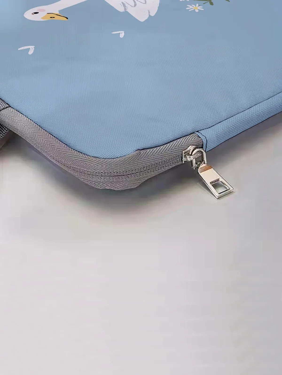 un ensemble, deux styles, housse pour ordinateur portable imprimée avec motif de canard blanc et de marguerites, mallette, adaptée aux ordinateurs portables de 14 pouces