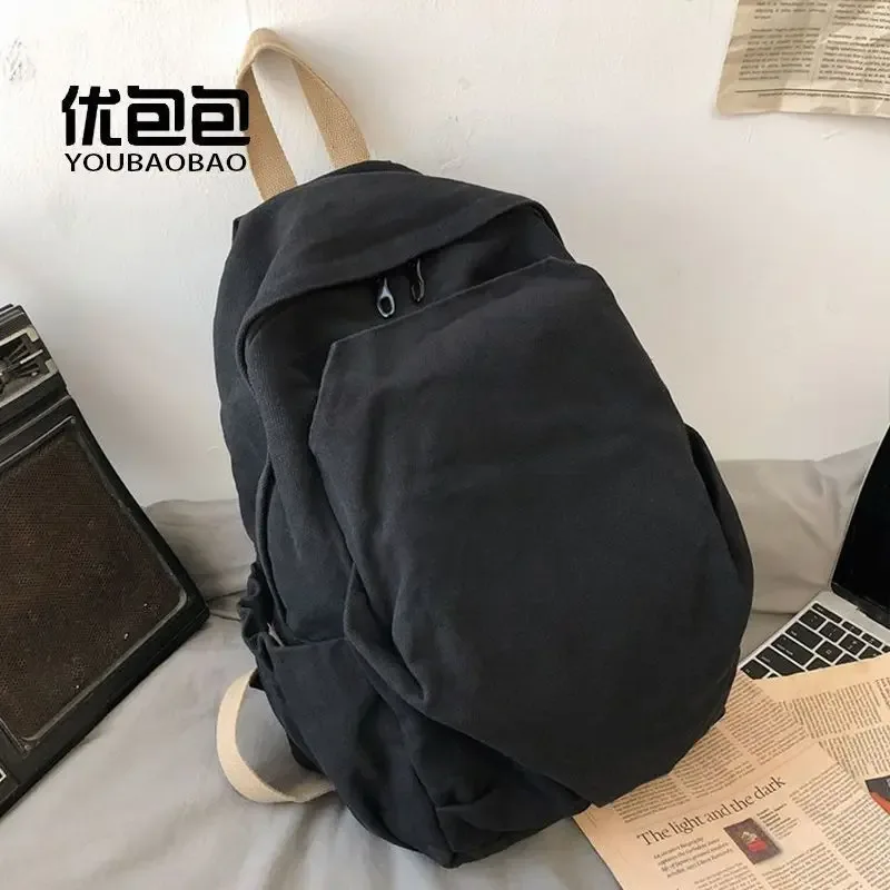 sac à dos décontracté en toile lavée grande capacité pour femme, sac à dos souple et minimaliste pour étudiants, trajets quotidiens et voyages