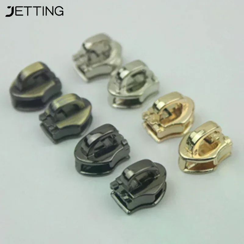 10 pièces 5 # tirette de fermeture éclair métallique pour sacs, bagages, vêtements, kit de réparation diy, accessoires de quincaillerie
