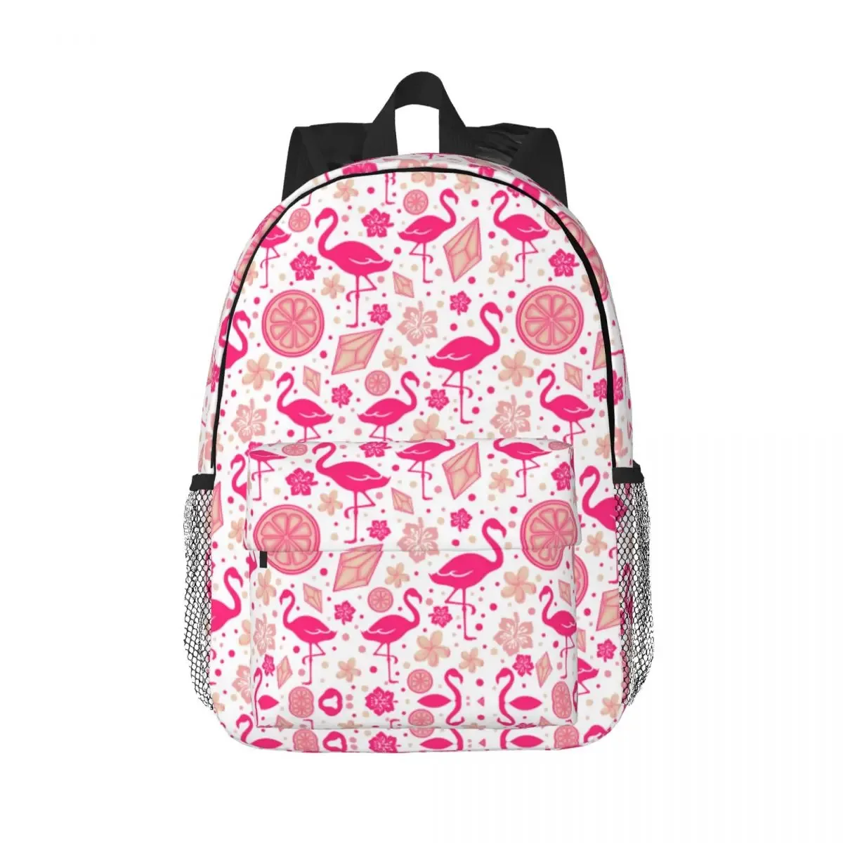 sac à dos à motif sans couture pour femmes et hommes, sac à livres pour étudiants, convient aux sacs pour ordinateur portable 15 pouces, plantes tropicales, flamant rose, oiseau