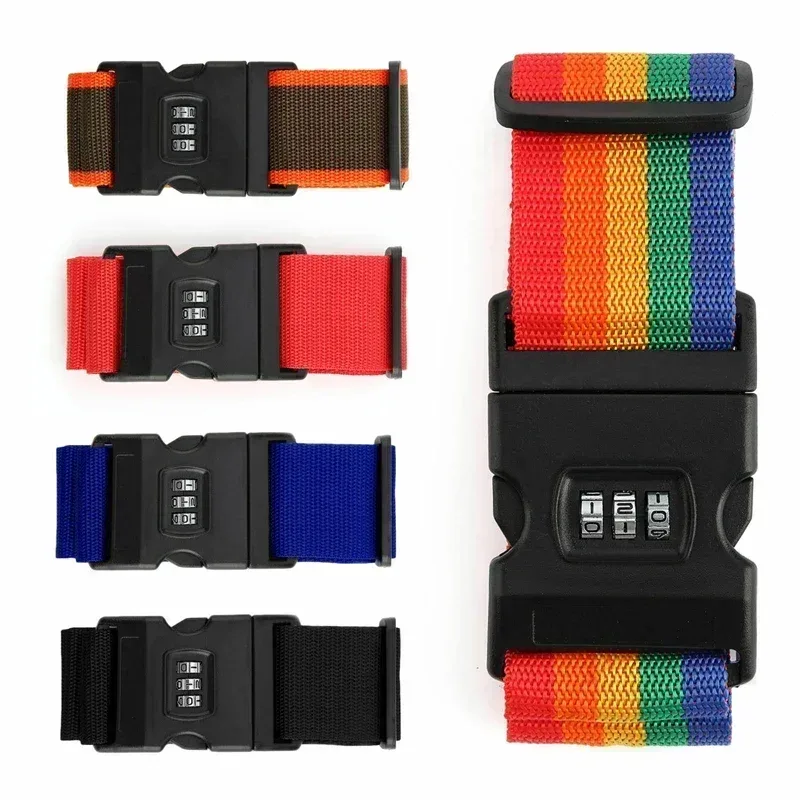 sangle de bagage de voyage antivol avec verrouillage par mot de passe réglable, ceinture d'emballage, bagage, verrouillage sécurisé, valise groupée, accessoires