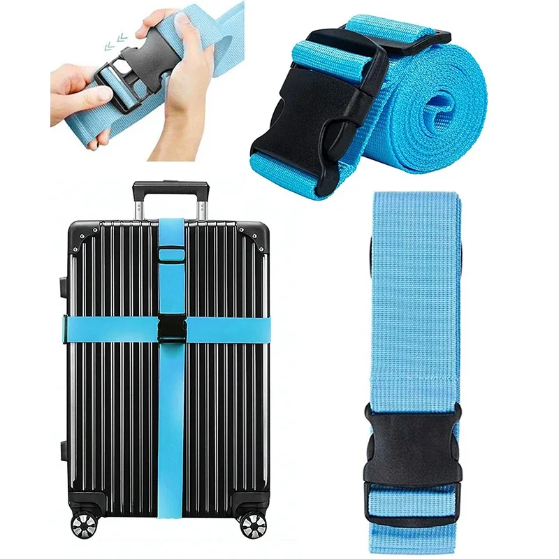 nouveau sangles de bagage droites pour valise, ceinture de bagage avec boucle de déverrouillage réglable, accessoire de voyage facilement identifiable