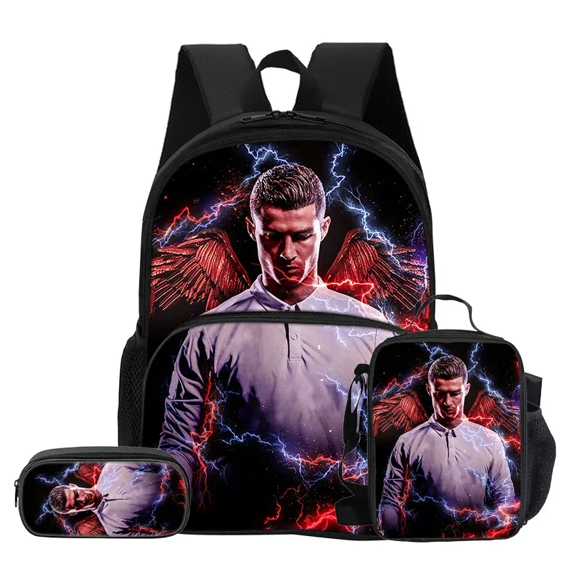 sac dos nylon noir motif football dynamique bandoulière arquée fermeture éclair integree informatique unisexe voyage