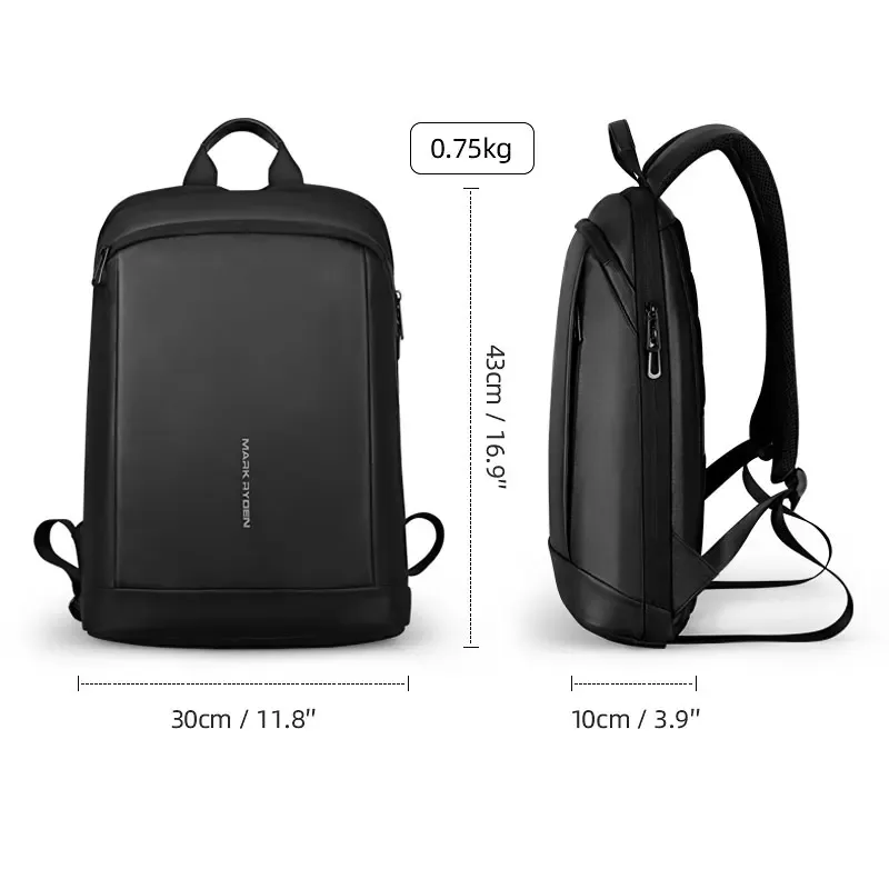 sac à dos léger markryden pour homme, sac à dos pour ordinateur portable, sac à dos fin et professionnel, sac à dos scolaire