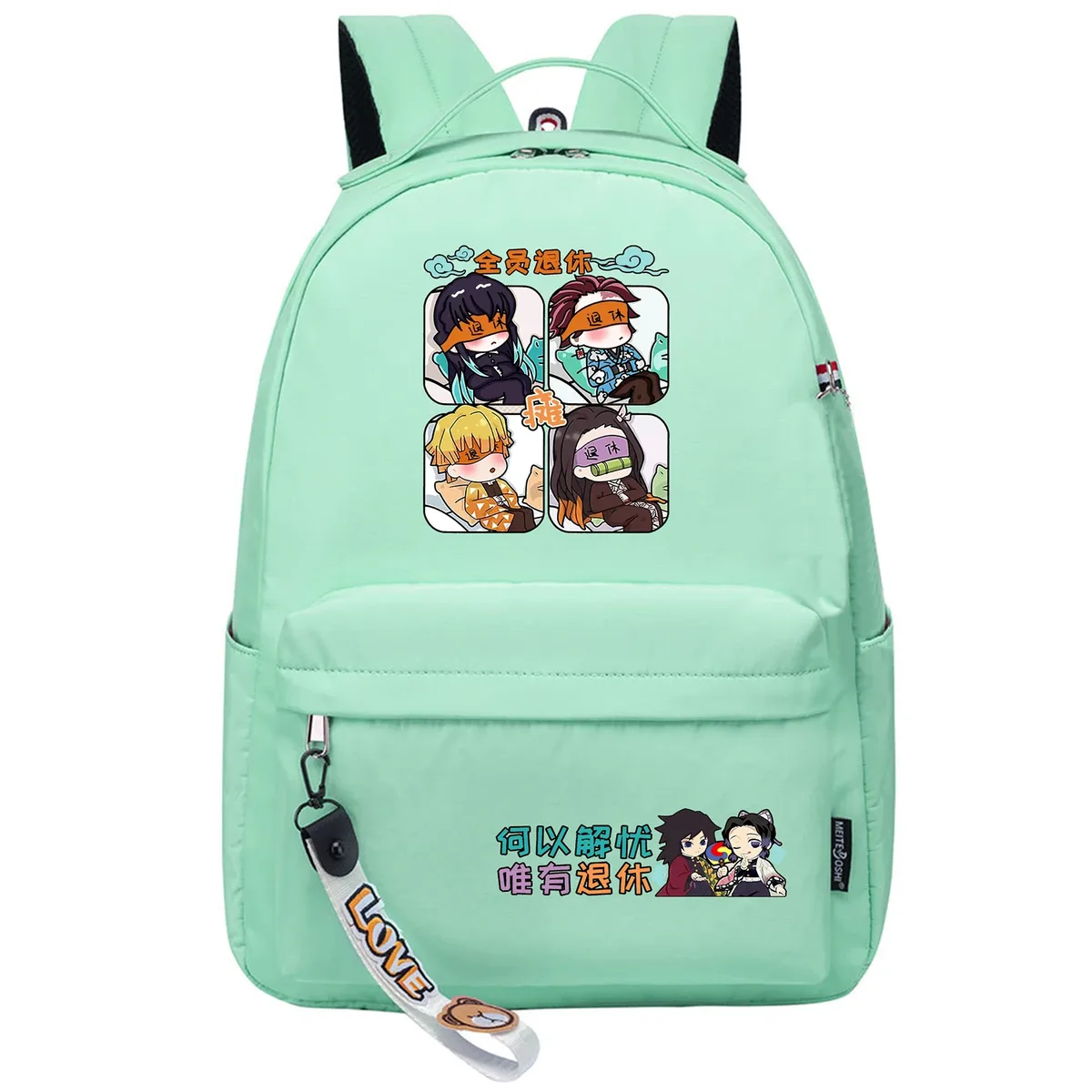 sacs d'école anime kanroji mitsuri kawaii, sac à dos de jour de dessin animé pour femmes, sac à dos de voyage rose, petite épaule pour ordinateur portable