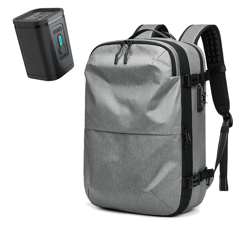 sac à dos de voyage pour hommes, sac à dos à compression sous vide pour ordinateur portable 17 pouces, sac à dos d'affaires de grande capacité, sac à dos scolaire extensible, sac à dos de randonnée
