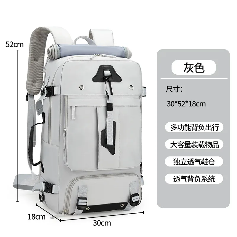 sac à dos de voyage de grande capacité 60l pour hommes, sac à dos extensible pour voyage en plein air, grand sac à bagages avec compartiment pour chaussures