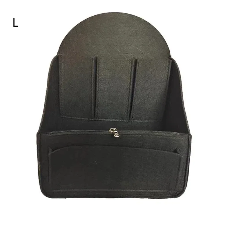 organisateur de sac à dos portable en feutre, petite trousse de toilette multi-poches, doublure intérieure souple pour le rangement de maquillage en voyage