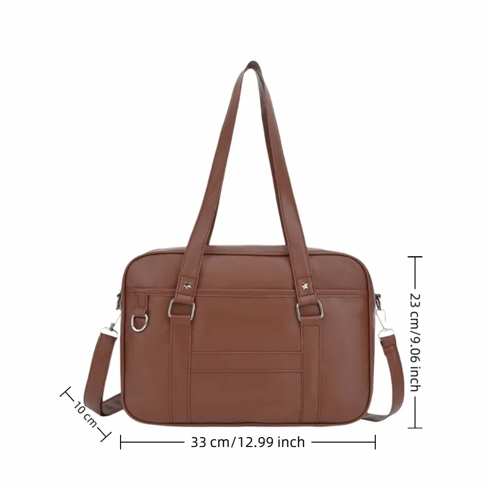 sac à bandoulière décontracté en cuir pu jk, sac à main de grande capacité de style japonais, sangle réglable, itabag pour femmes