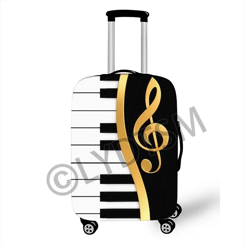 housse valise polyester motif musical coloré notes musique roses ailes protection voyage taille variable