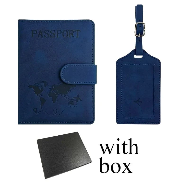 porte-passeport personnalisé, étiquette de bagage, boîte cadeau, accessoires de voyage tendance diy, vente en gros, gravure de logo, portefeuille de voyage