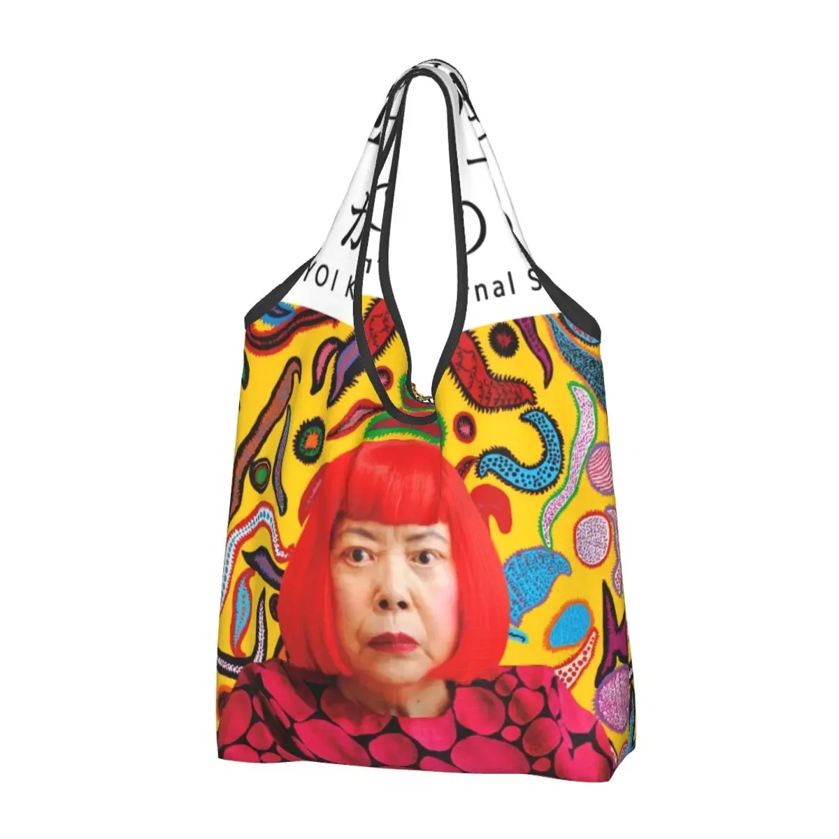 sacs à provisions personnalisés pour femmes, sacs fourre-tout d'épicerie portables, grande capacité, germination yayoi kusama