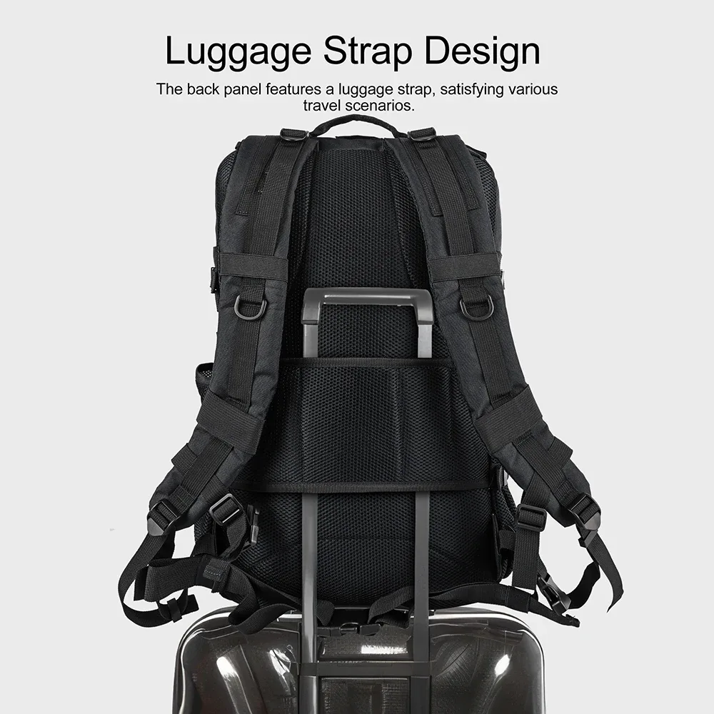 sac à dos tactique lhi 60l pour hommes, sac de sport, de voyage, d'affaires, de camping, de randonnée, avec compartiment pour chaussures