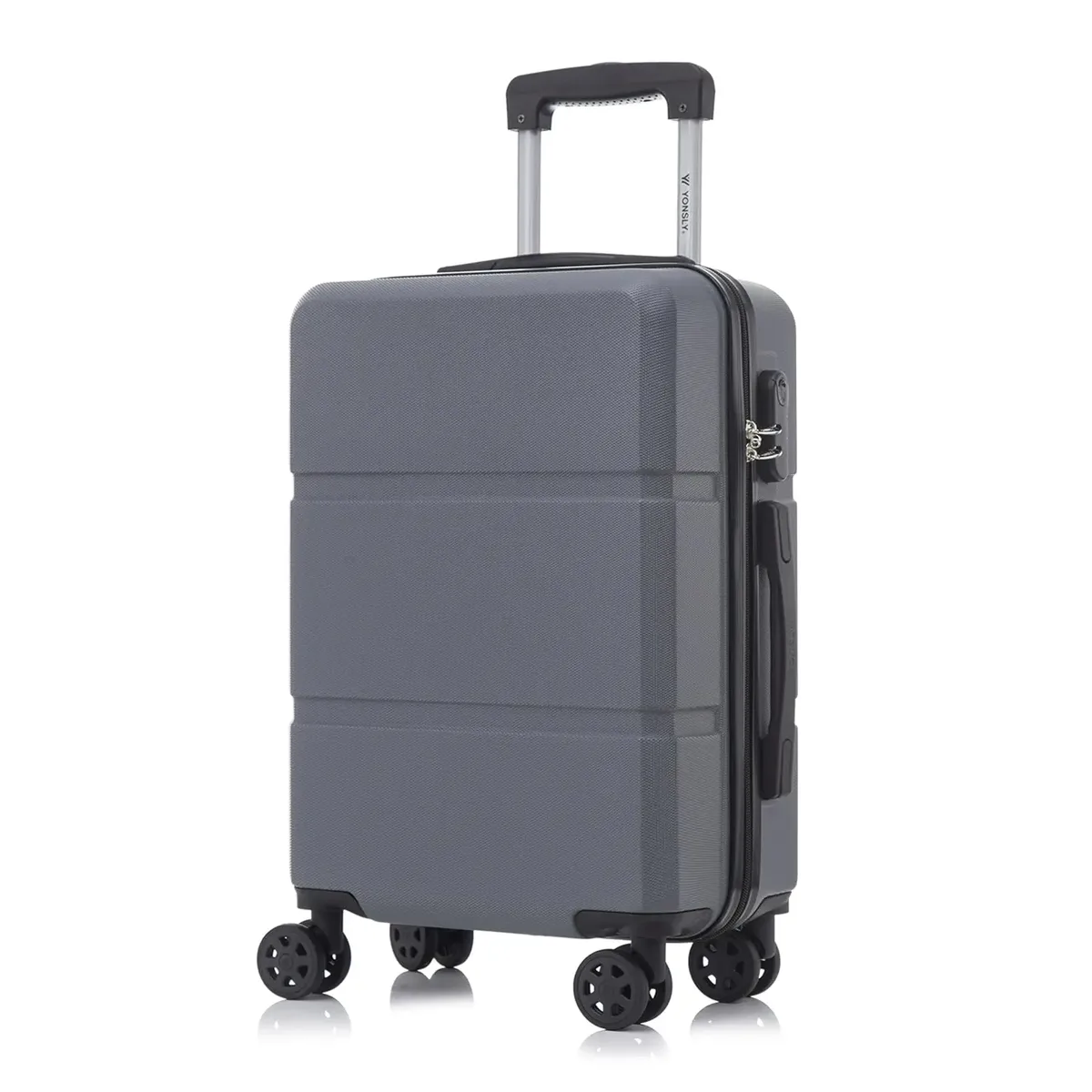 valise rigide yonsly 16/20/24/28 pouces 4 roulettes 360 °   valise légère à roulettes avec serrure à combinaison, double fermeture éclair, poignée souple, bagage à main pour voyages aériens, voyages d'affaires, camping, voyages de week-end
