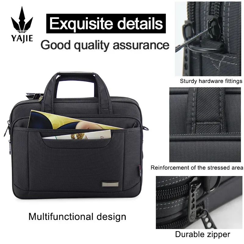 sac à main en toile de grande capacité pour homme, sacoche d'affaires pour ordinateur portable de 15.6 pouces
