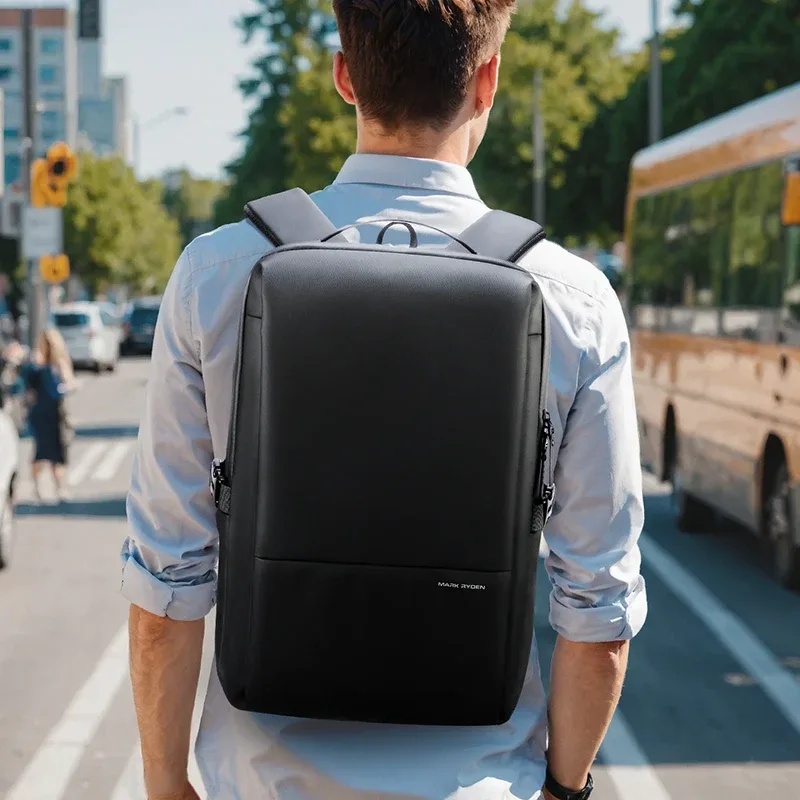 sac à dos pour ordinateur portable mark ryden, tissu oxford hydrofuge avec poche rfid et porte-bouteille d'eau