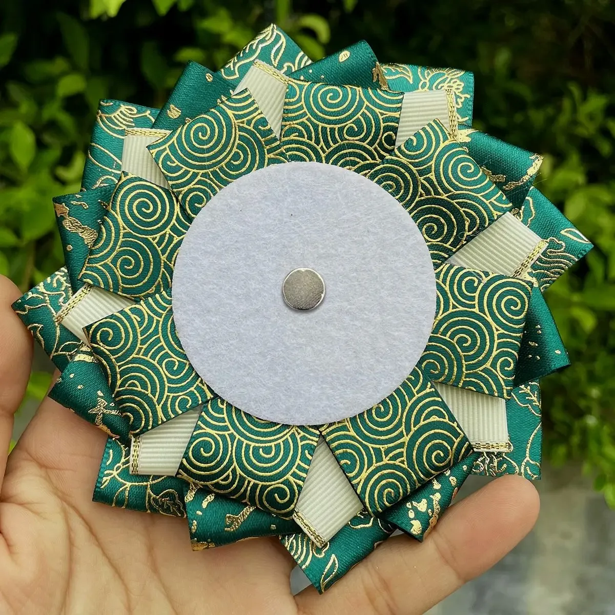 sac à dos en ruban vert pour cosplay, protection de rosette, porte-épingle à fleur, accessoires de danemark ge, remplissage de base, décorations, 58mm