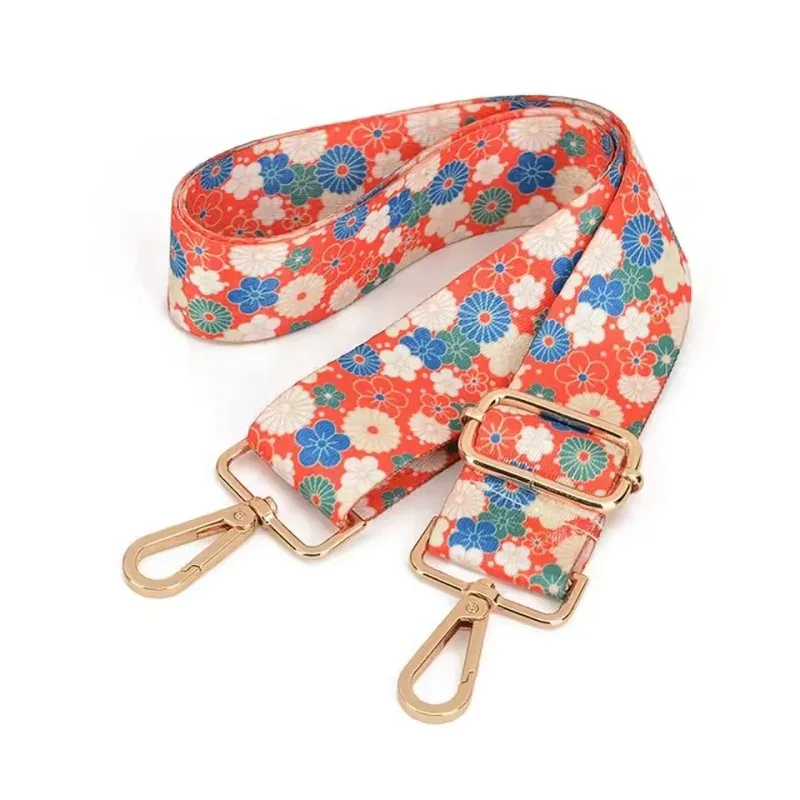 sangle sac nylon multicolore geometrique poignée amovible boucles dorées accessoire voyage femmes épaule adjustabilite