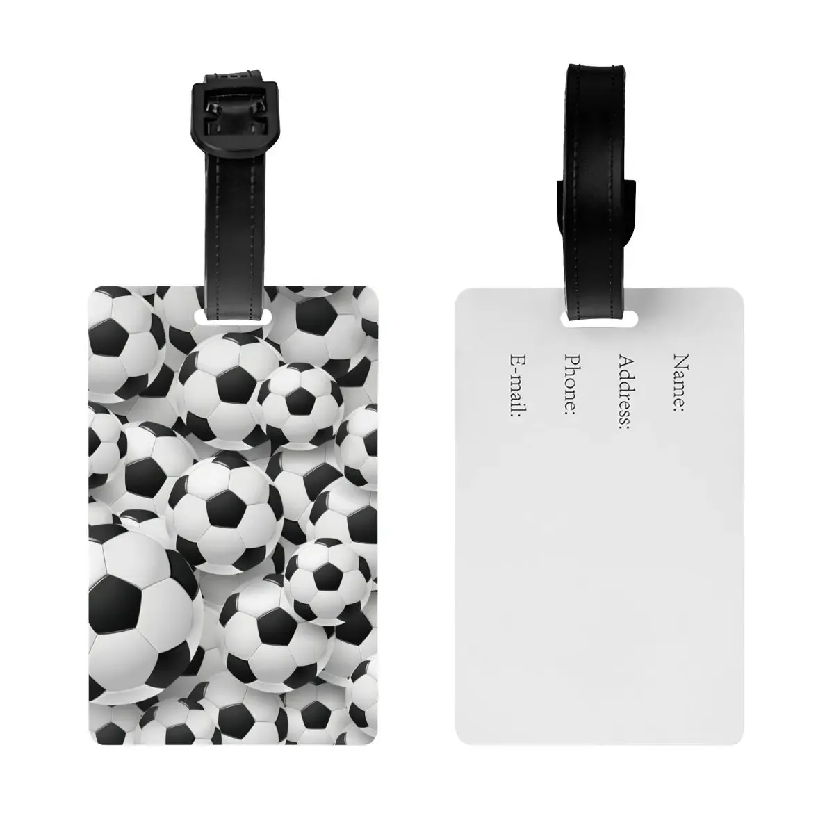 étiquette de bagage à impression soccerly personnalisée avec carte de visite, couverture de confidentialité, étiquette d'identification cool pour sac de voyage et valise