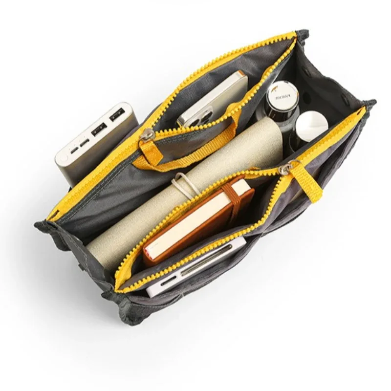 trousse de maquillage et de toilette de voyage de grande capacité, organisateur de cosmétiques à double fermeture éclair, pochette de rangement portable en sac