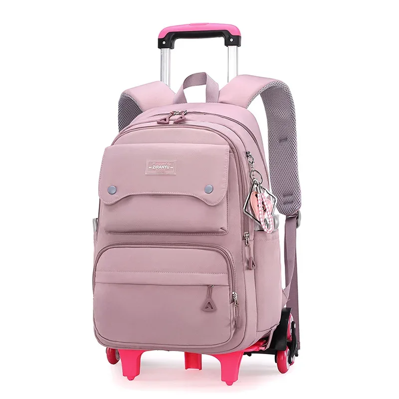 nouveau sac à dos scolaire à roulettes pour enfants, sac à dos à roulettes pour filles, sac à dos à roulettes multifonctionnel