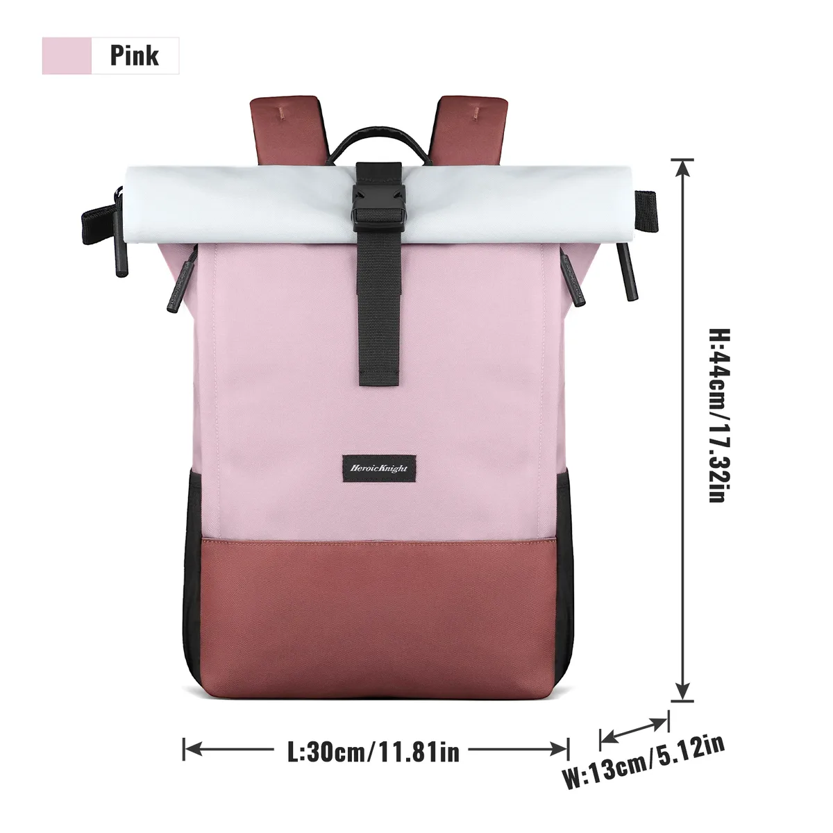 sac à dos de voyage décontracté heroic knight, à enroulement, antivol, pour femme, sac à dos scolaire, sport, imperméable, pour ordinateur portable, avec port usb