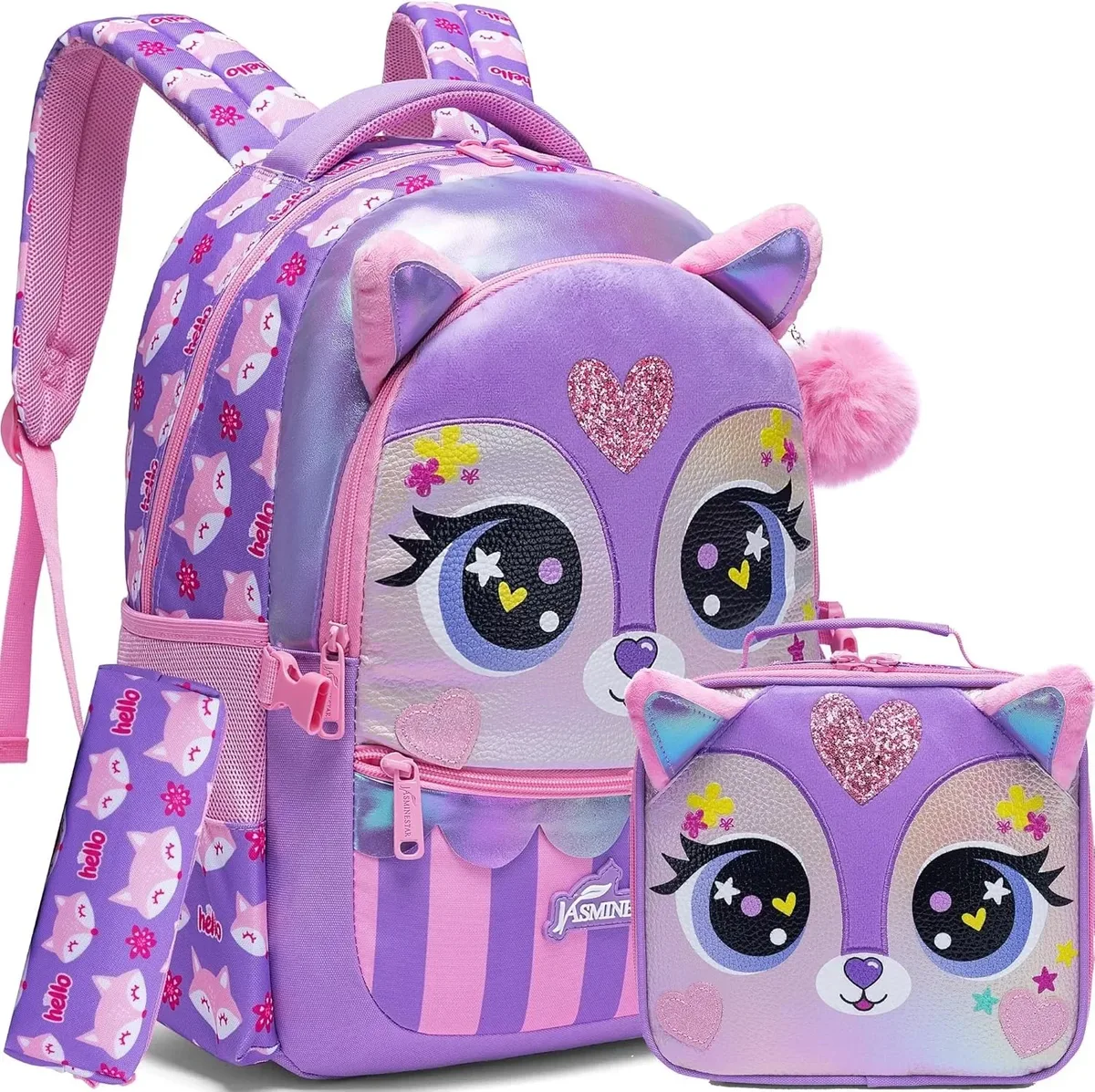 sac à dos scolaire mignon pour filles, sac à bandoulière pour enfants avec boîte à lunch isotherme, sac à dos décontracté pour étudiants, cadeau de rentrée scolaire