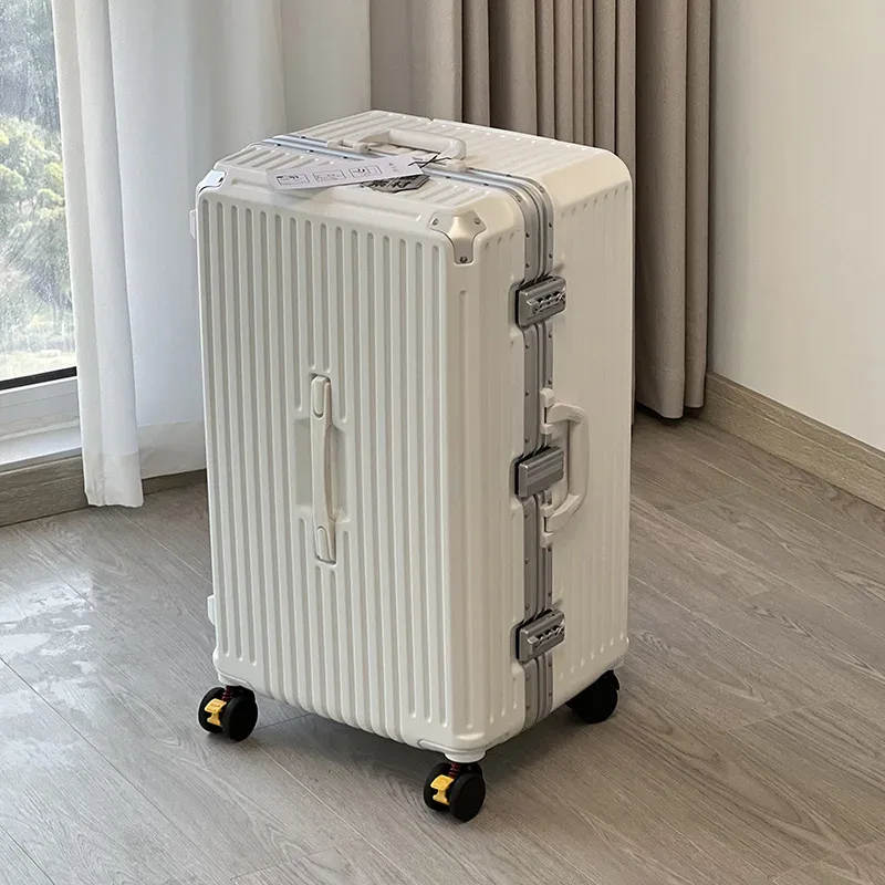 valise de voyage à grande capacité, avec cadre en aluminium, roulettes et porte-gobelet, valise de cabine 24/28/30 pouces