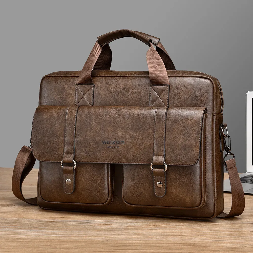 nouveau sac pour homme, grande capacité, mallette d'affaires en cuir pu, sac pour ordinateur portable, sac de voyage pour sports de plein air, sac à bandoulière, sac à dos