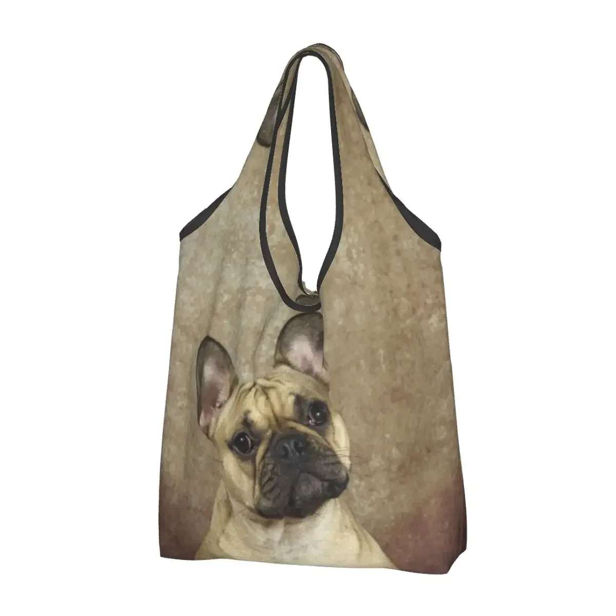 sac à provisions portable pop art pour femme, style bungalow, bouledogue français, sac fourre-tout pour chien, cadeau pour animal de compagnie, sacs d'épicerie