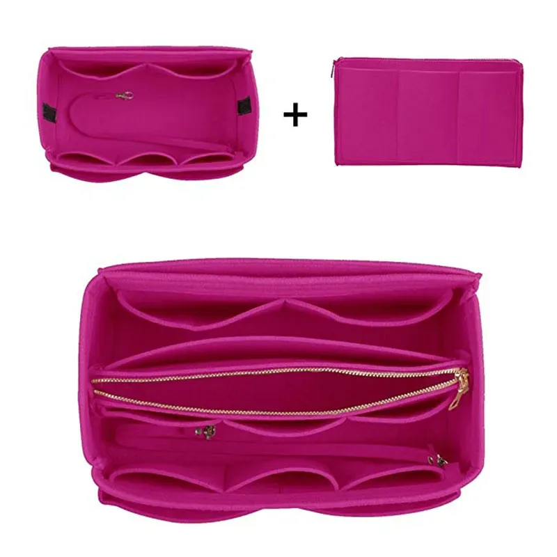 hhyukimi marque maquillage organisateur feutre insérer sac pour sac à main voyage intérieur sac à main portable sacs à cosmétiques adapté diverses marques sacs